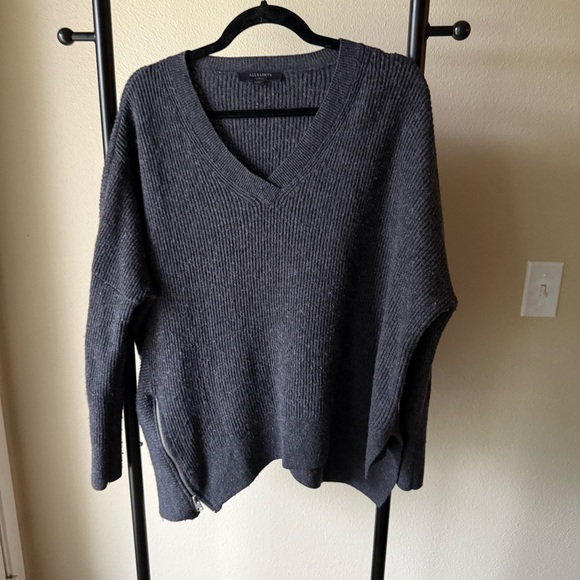 All Saints Charcoal Knit Sweater wool cashmere - Picture 1 of 4